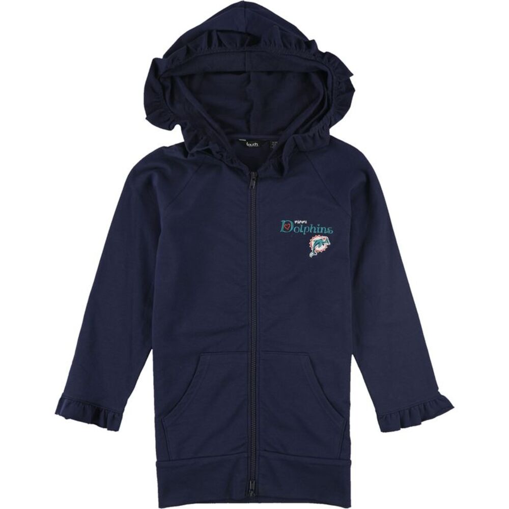 Touch Girls Big Kids Miami Dolphins Ruffled Hoodie Sweatshirt, NWT